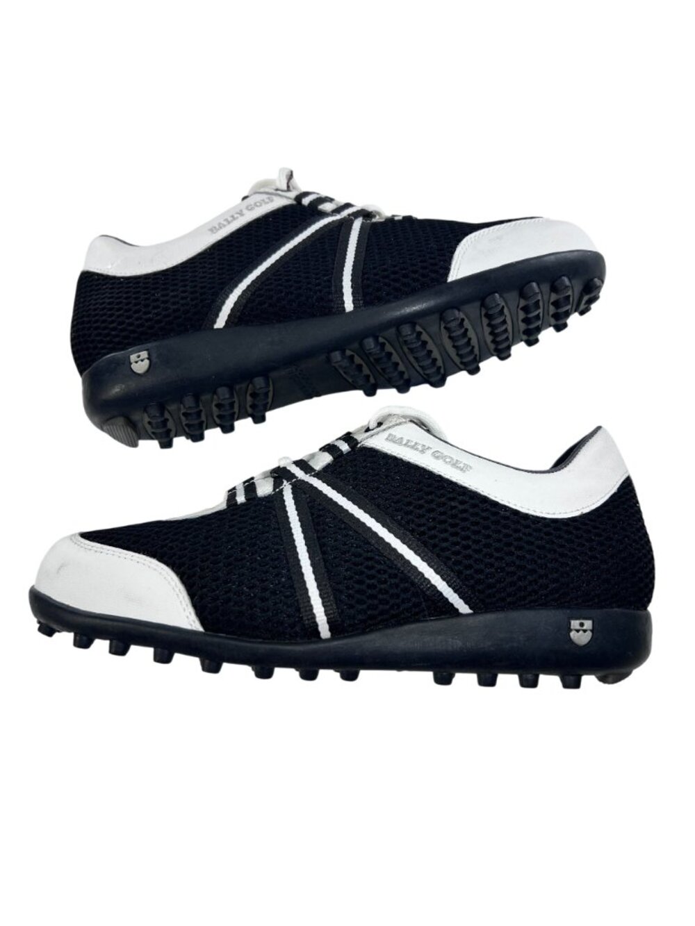 NWT Bally Golf Fuerte Womens Shoes 7.5 Black White Mesh Leather Lace Swiss EU38 - Picture 2 of 16